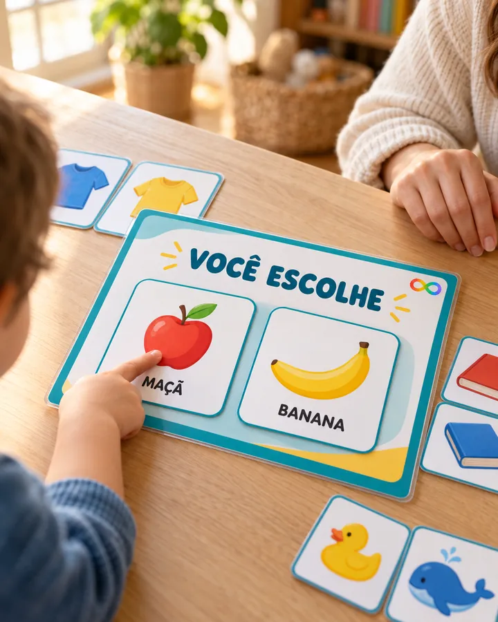 Prancha Você escolhe, material do módulo de Autismo